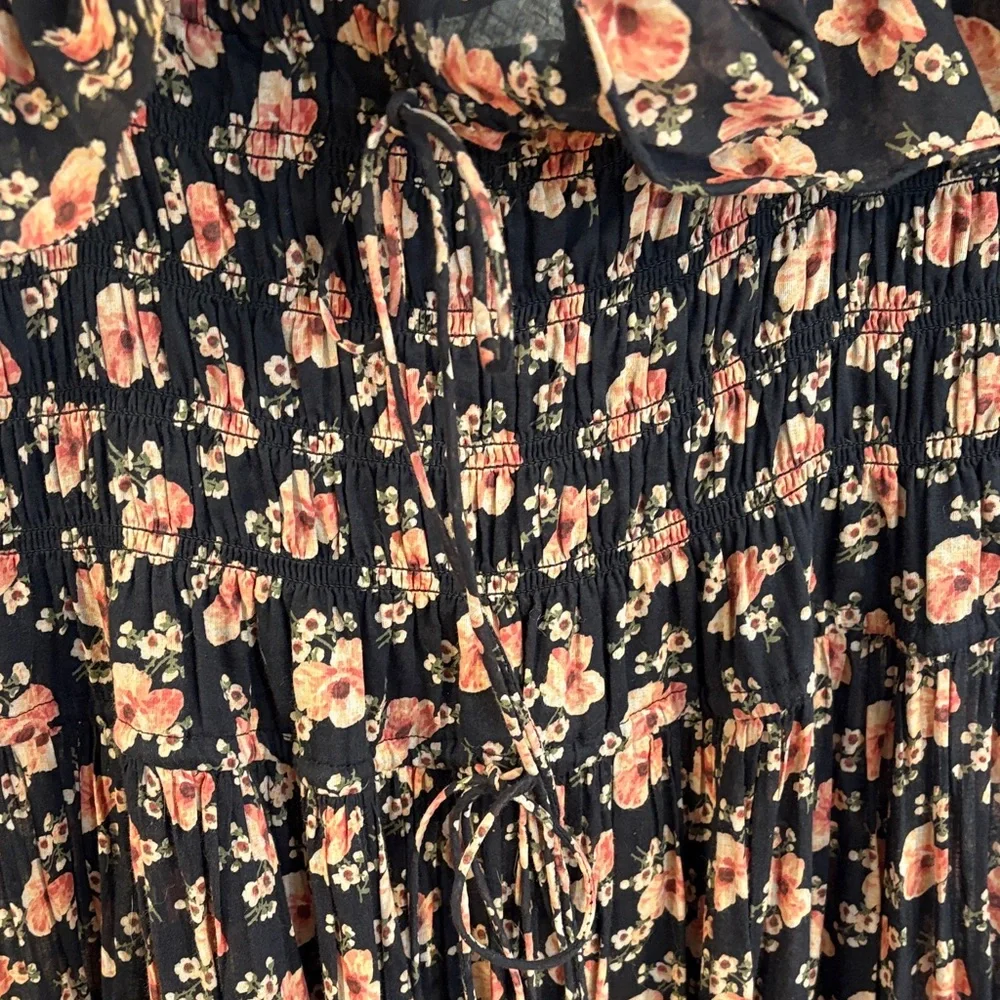 Doen Black and Pink Floral Maxi Dress - Picture 5 of 11